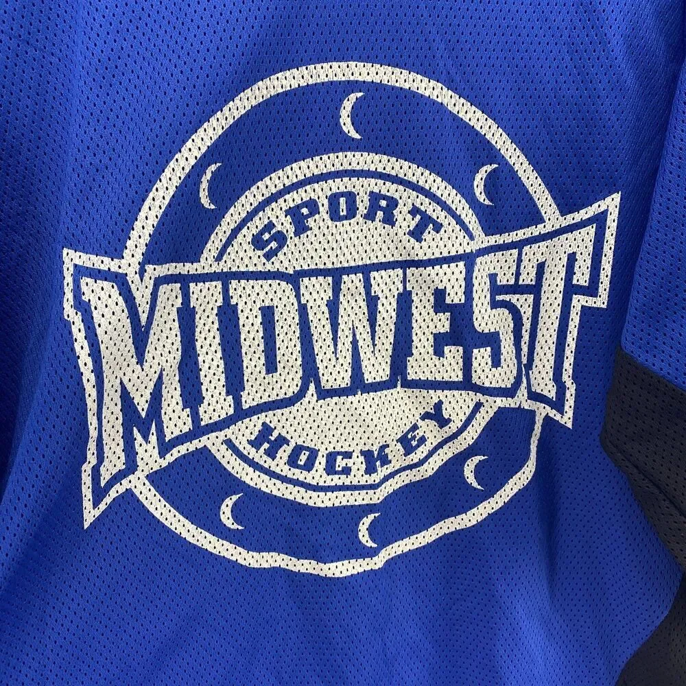 Tour Activewear Hoodie Men M Medium Blue V-Neck Long Sleeve Hockey Midwest